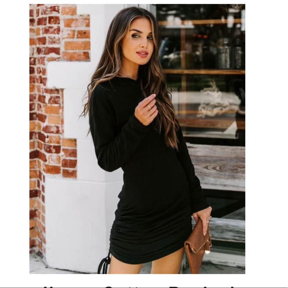 Style rack LA adjustable hooded sweater dress